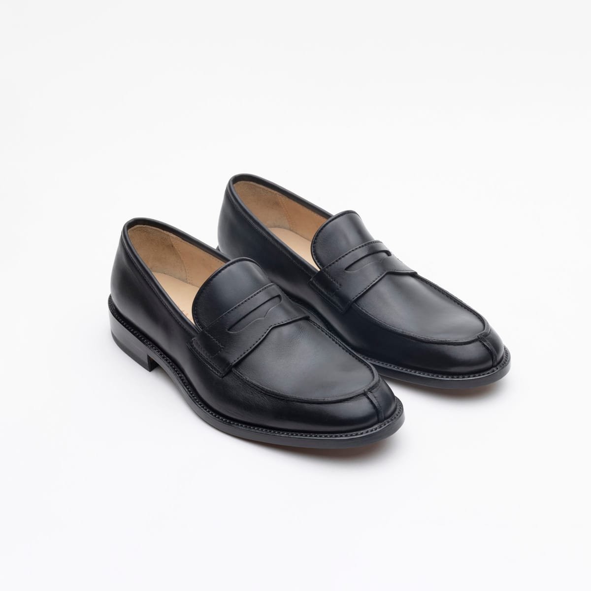 mocassino nero in pelle valezani made in italy